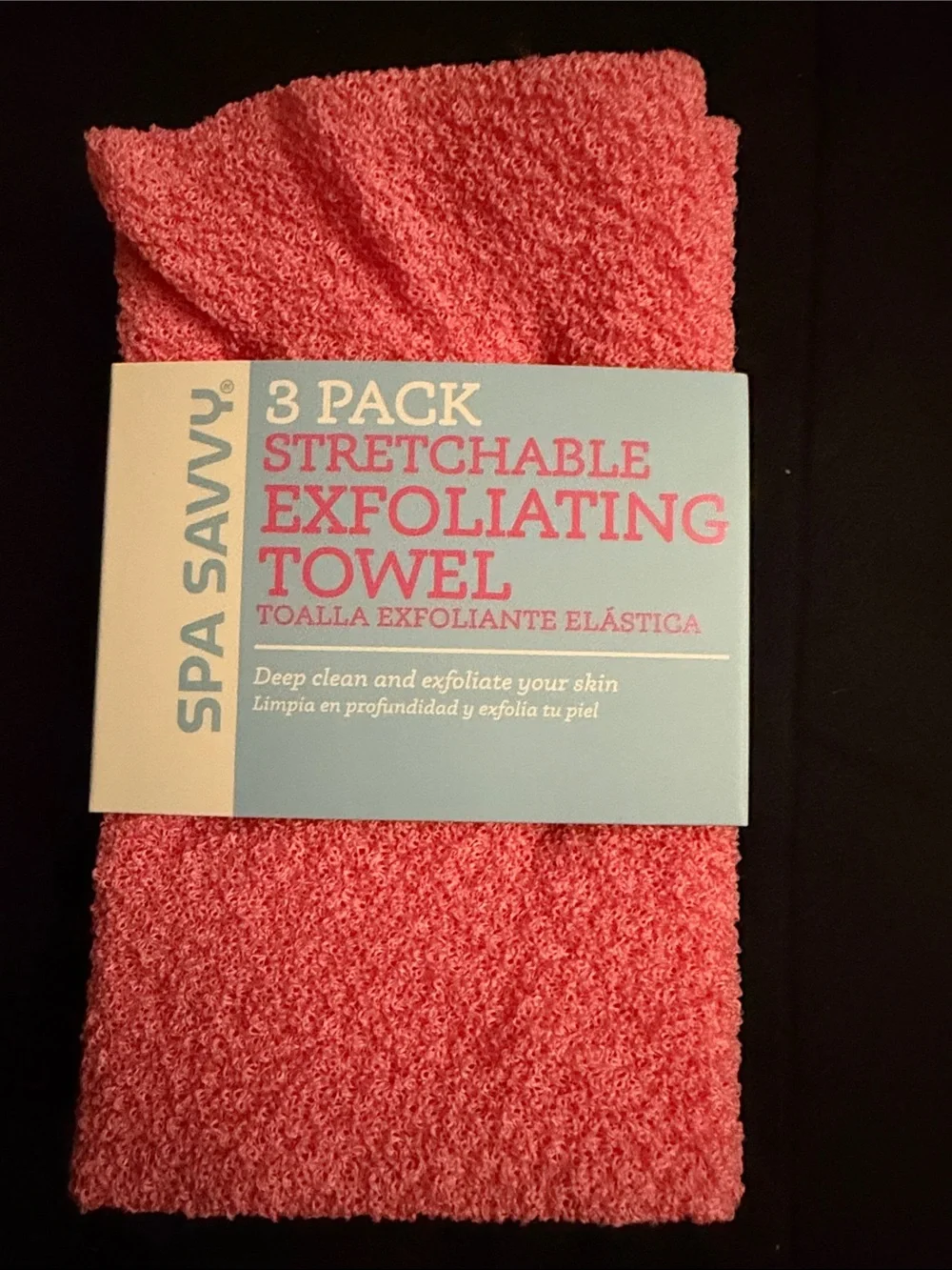 SPA SAVVY 3 PACK STRETCHABLE EXFOLIATING TOWELS